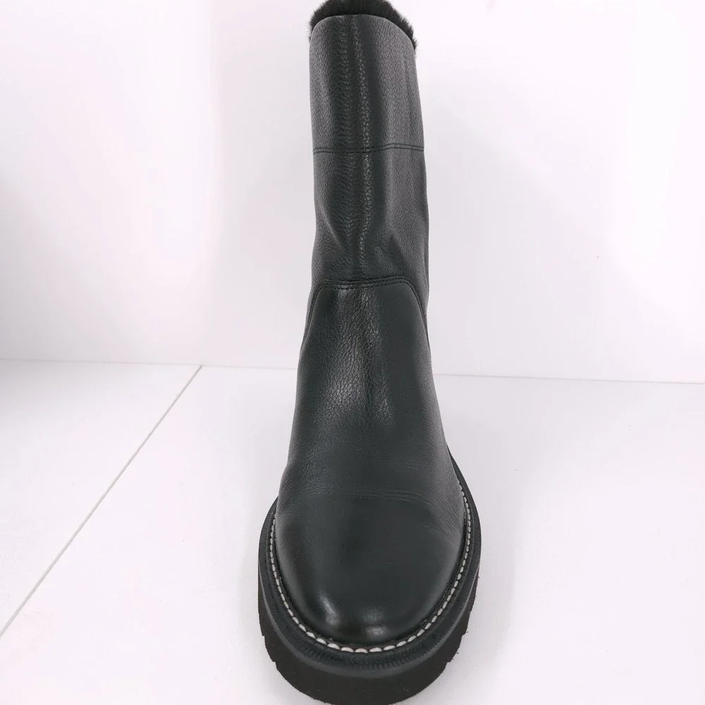Naturalizer Sense Black Leather Ankle Winter Booties Womens Size 9.5‎ WW